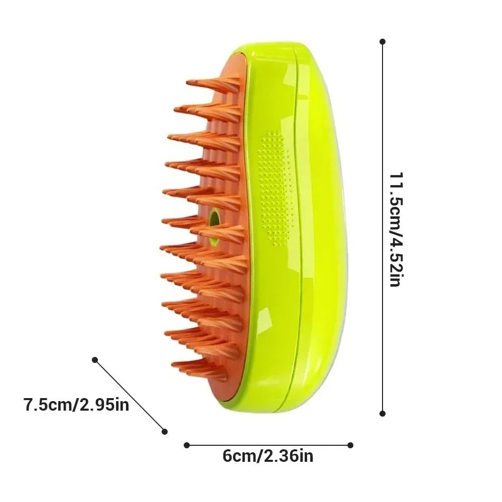 Cepillo a vapor eléctrico para perros y gatos, pulverizador eléctrico para masaje, herramienta de aseo para mascotas, control de muda, 3 en 1 con sprays y peines de masaje