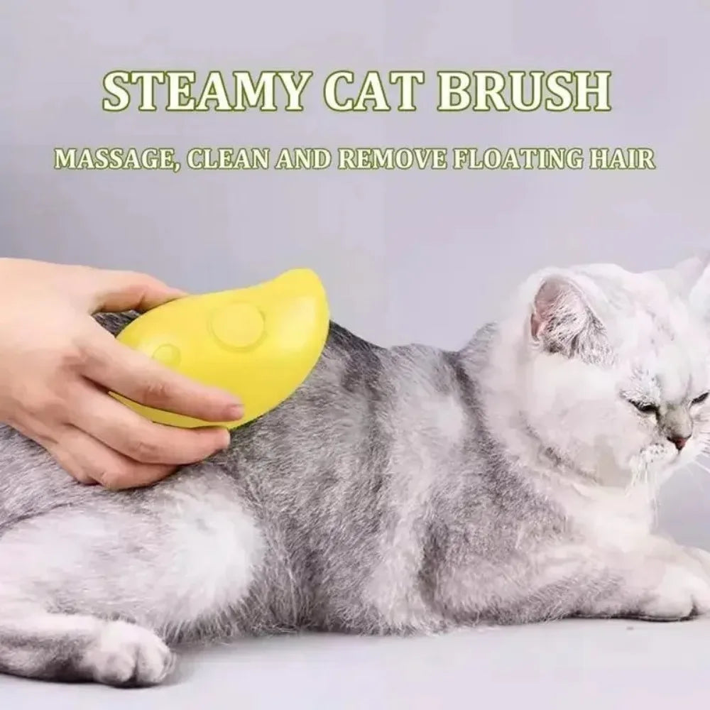 Cepillo a vapor eléctrico para perros y gatos, pulverizador eléctrico para masaje, herramienta de aseo para mascotas, control de muda, 3 en 1 con sprays y peines de masaje