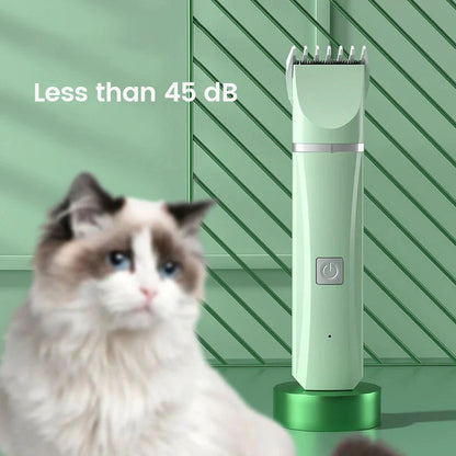 Kit de Aseo Eléctrico 4 en 1 para Mascotas - Cortapelo, Cortapelos, Lima de Uñas para Gatos y Perros