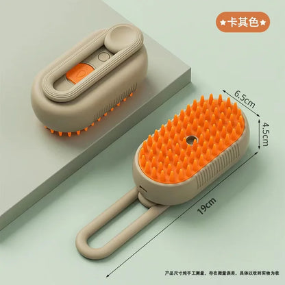 Cepillo a vapor eléctrico para perros y gatos, pulverizador eléctrico para masaje, herramienta de aseo para mascotas, control de muda, 3 en 1 con sprays y peines de masaje